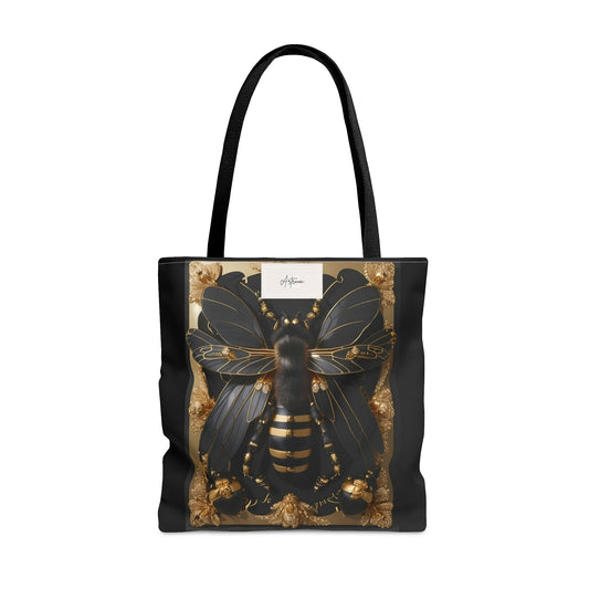 Black and Gold Bee Tote Bag: Stylish Elegance with Nature-Inspired Charm for Trendsetting Fashionistas